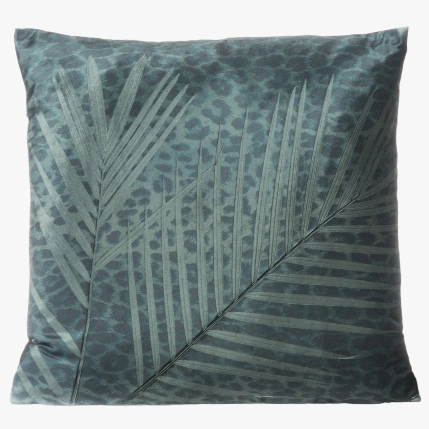 Snow Leopard Palm on  Cinder Signature Velvet Pillows