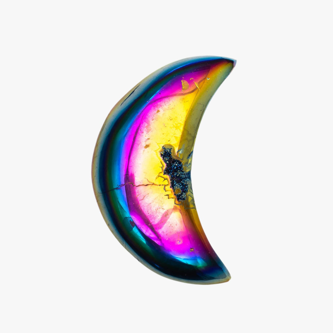 Rainbow Aura Quartz Moon