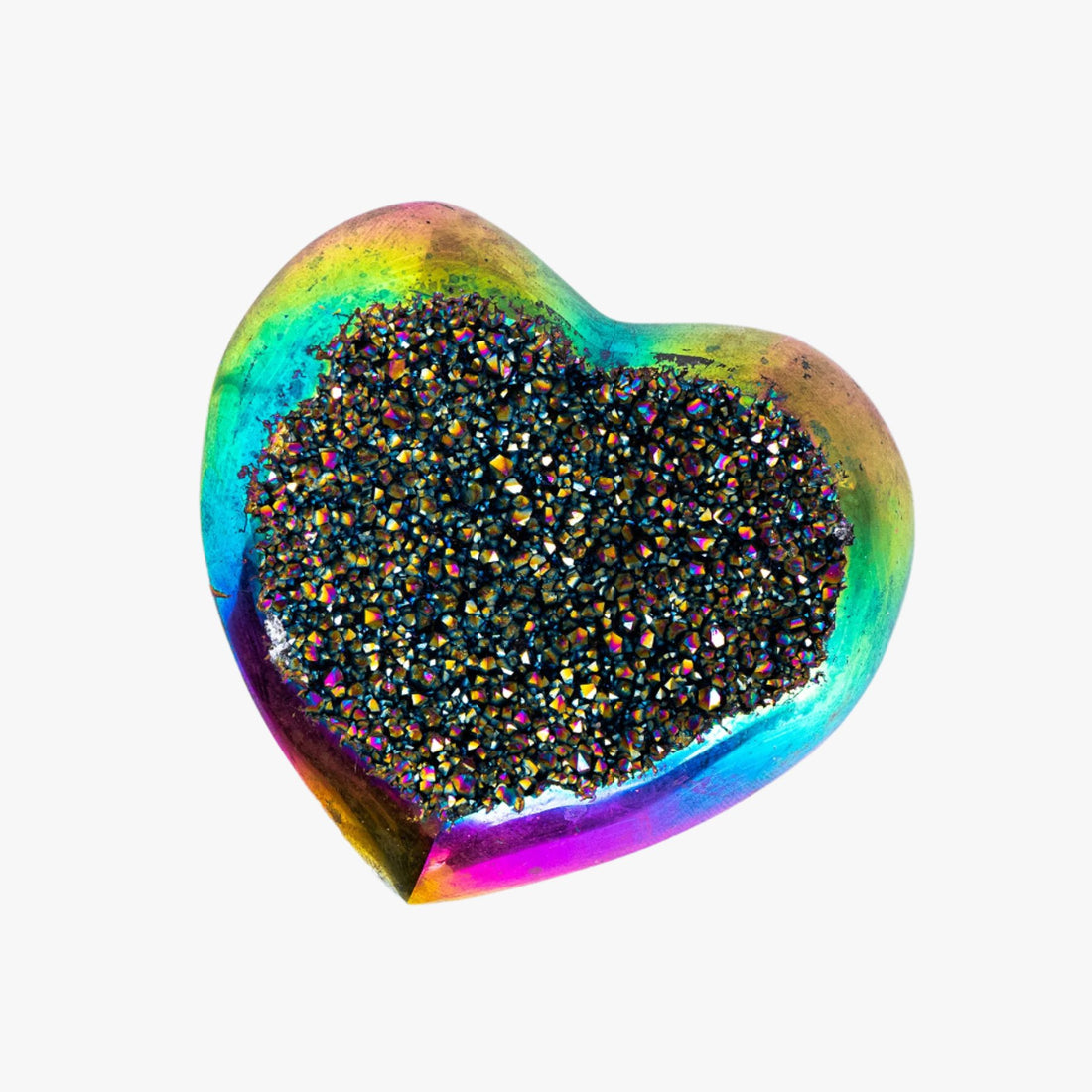 Aura Quartz Heart Rainbow