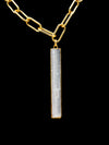 Necklace Selenite Flute Chunky Gold Chain