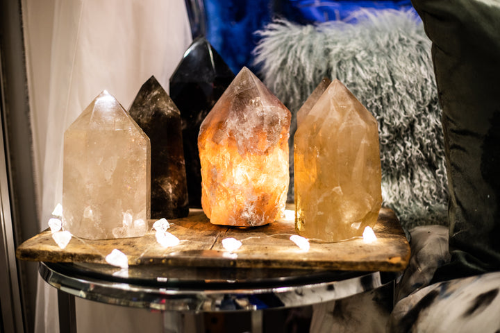 Smoky Quartz Point Lamp