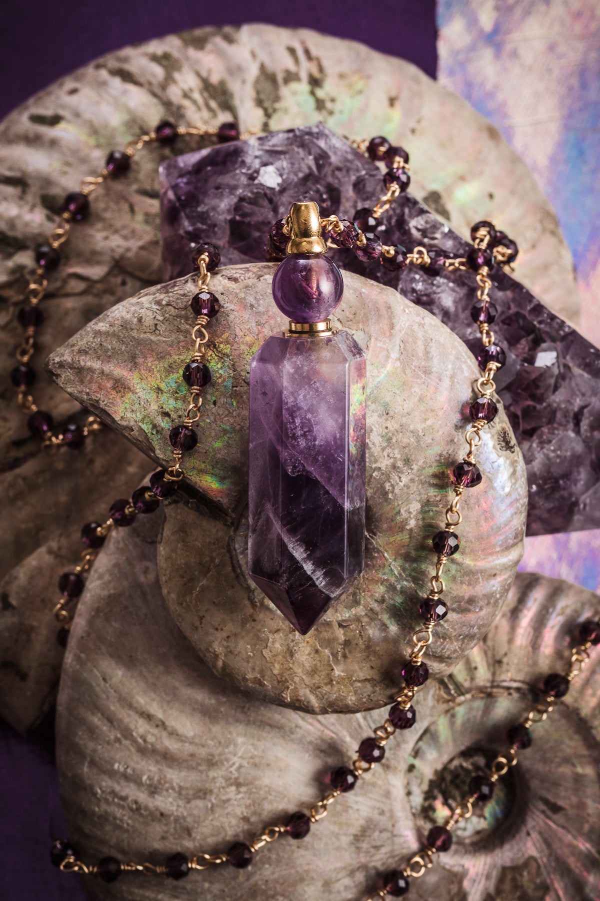 Raw Amethyst Necklace – Portals and Palms