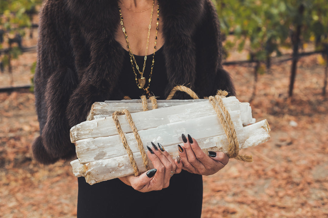 Selenite Crystal Log Bundle 12-15lbs