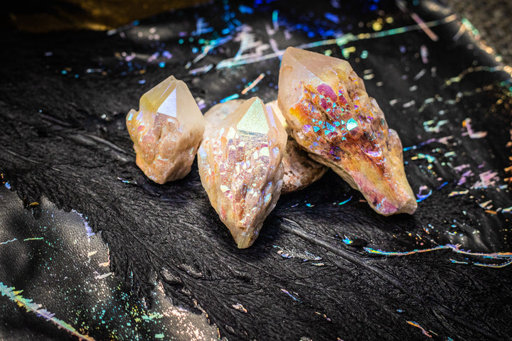 Opal Aura Sugar Quartz Point