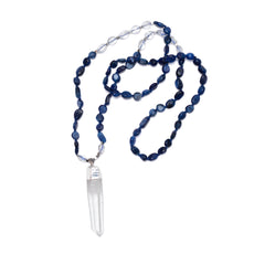 Kyanite and Clear Quartz Point Necklace