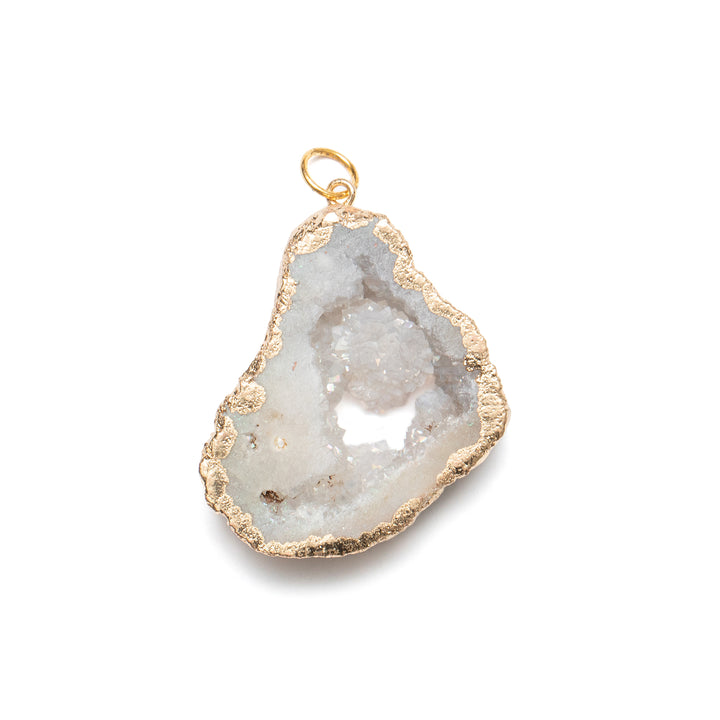 Ornament Geode in White with Gold Detail