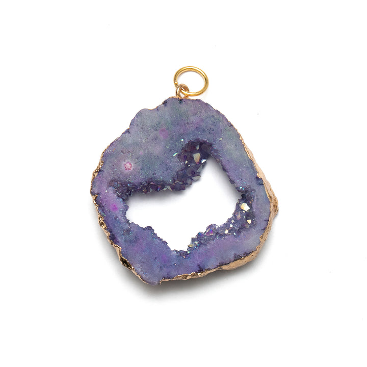 Ornament Sliced Geode Purple with Gold