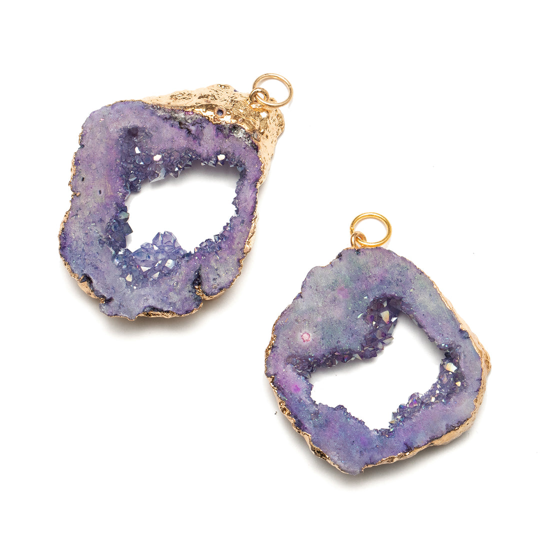 Ornament Sliced Geode Purple with Gold