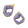 Ornament  Sliced Geode Purple with Gold