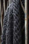 Chunky Knit Charcoal Throw