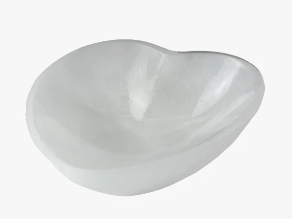 Large Selenite Heart Shaped Bowl