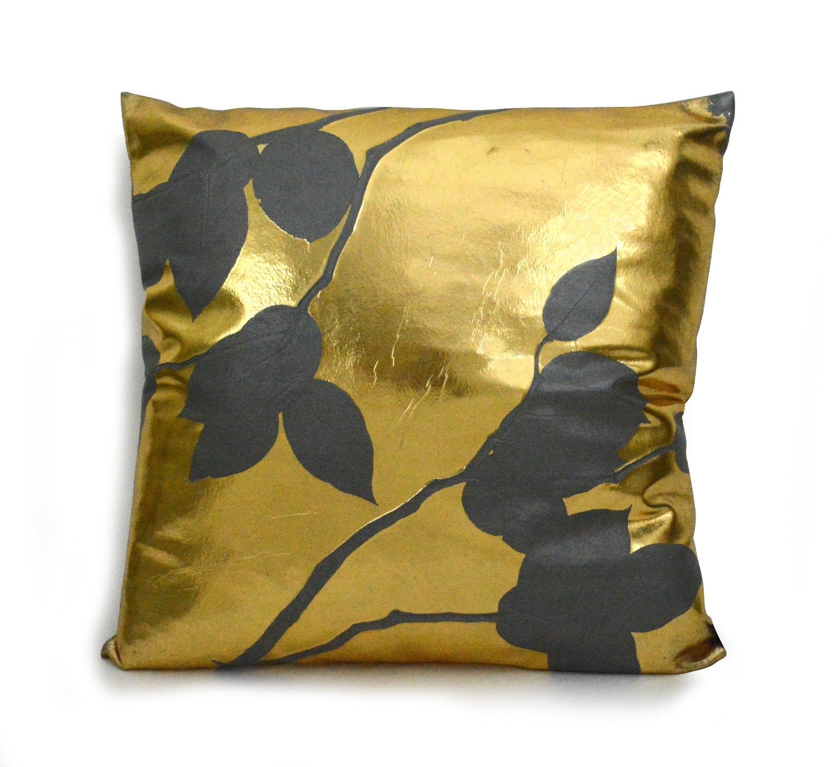 Lemon Leaf on Gold Pillow