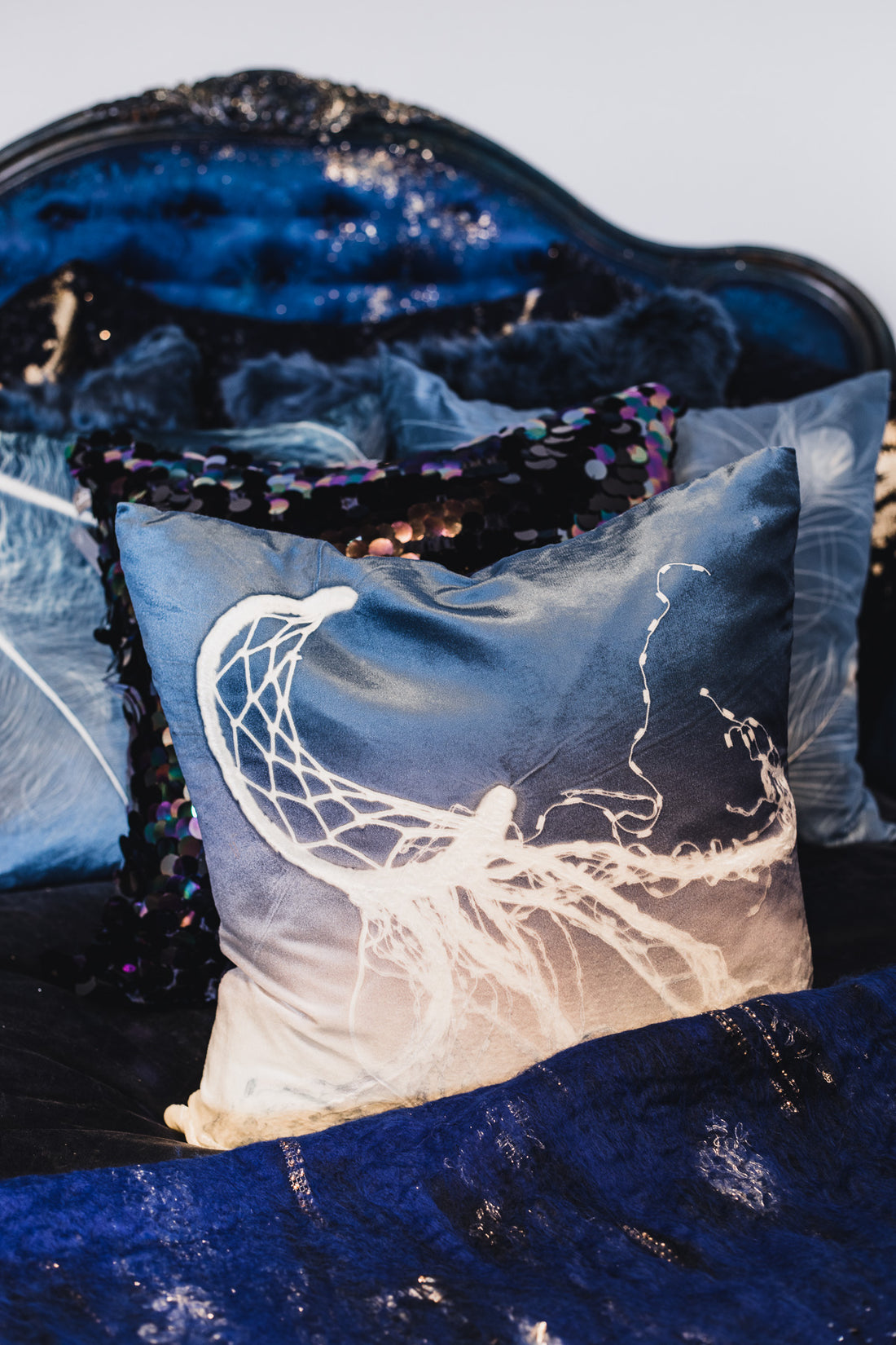 Moon Catcher Ombre Twilight Ivoire Signature Velvet Pillows